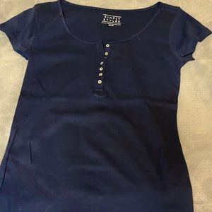 Navy blue , dark blue , short sleeve, shirt button up